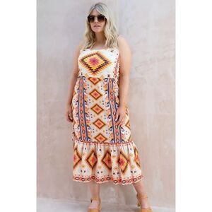 Never Fully Dressed Aztec Bridget Boho Midi Dress - Orange 10